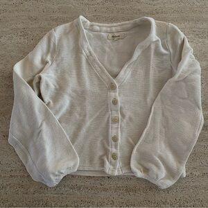 Madewell | White Button Up Cardigan